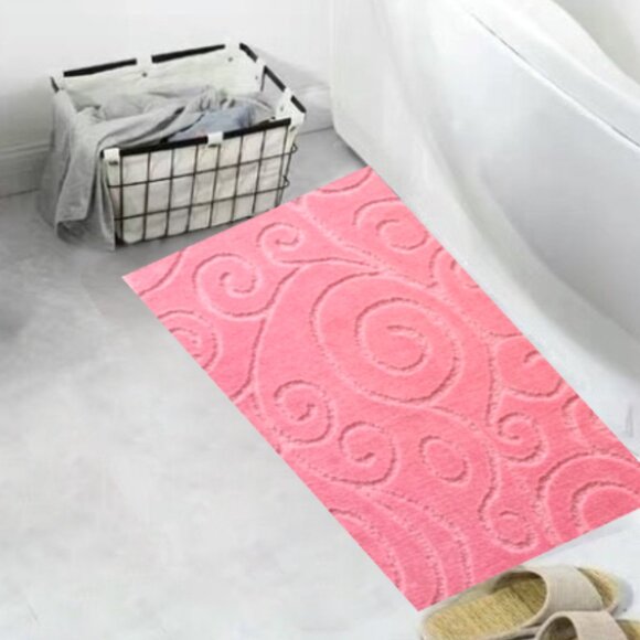 Scroll 18X30'' Accent Rug Non-Slip Rose - Picture 2 of 5